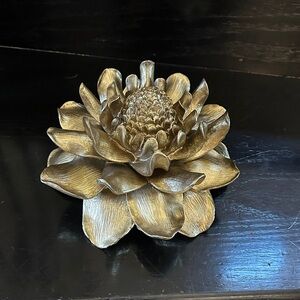 Pier 1 Gold Lotus Flower Decor